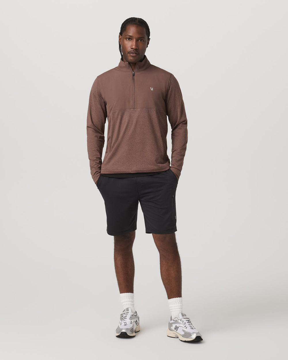 Vuori Sunday Element Half Zip Men's Sable Heather Layer