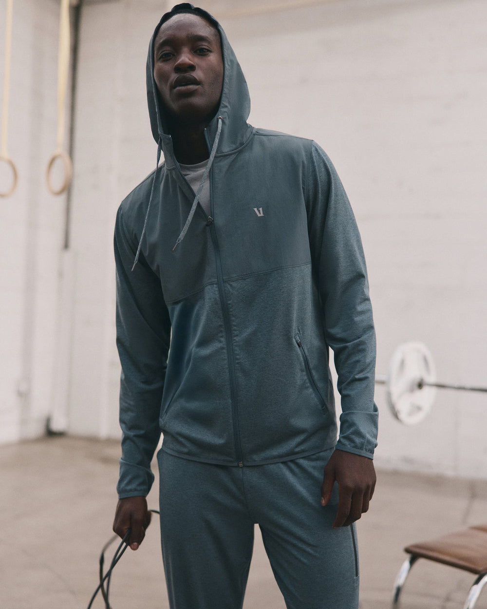 Vuori Sunday Element Jacket Men's Blue Sea Heather Jacket