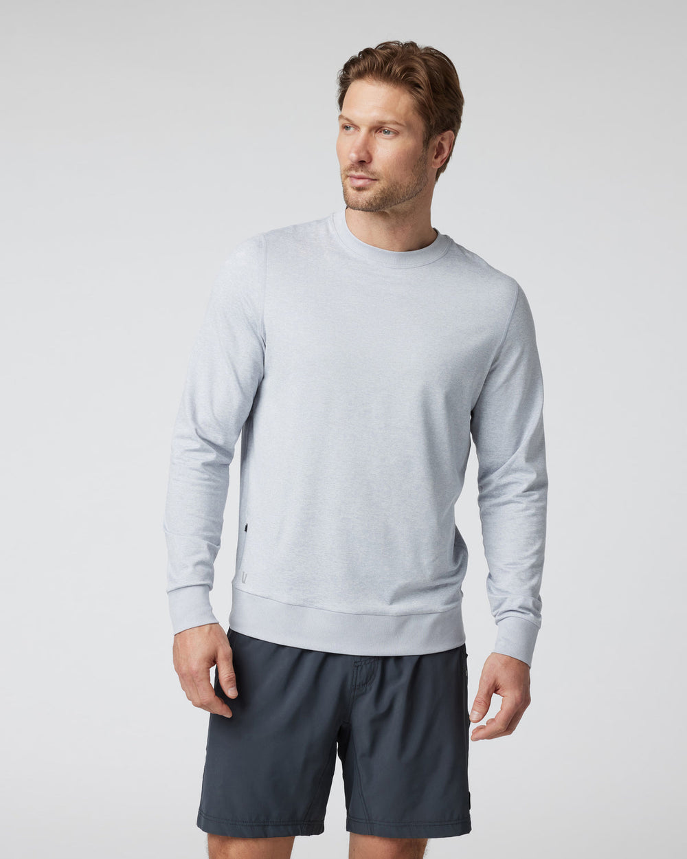 Vuori Ponto Performance Crew Men's Platinum White Pullover