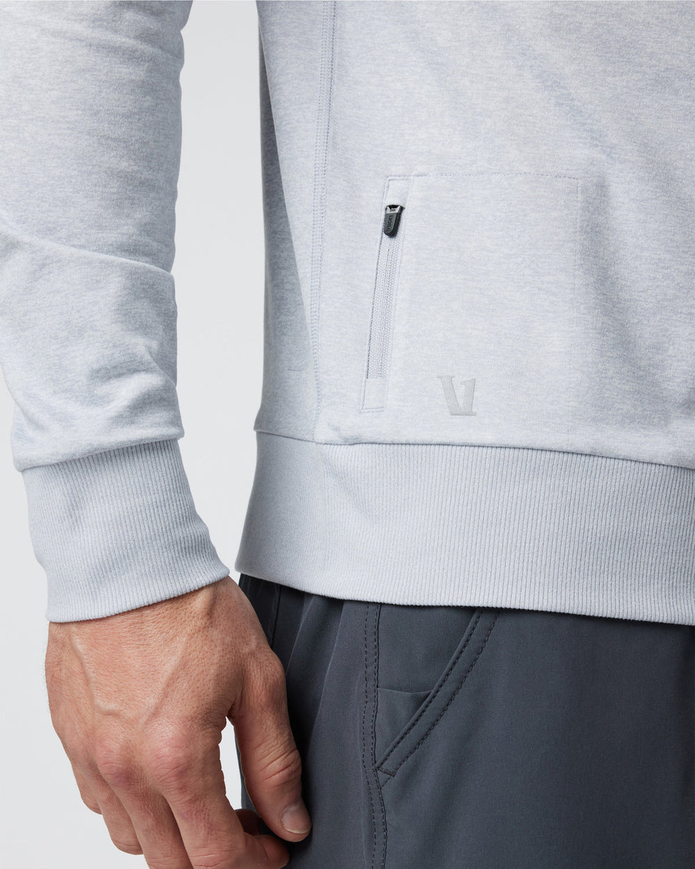 Vuori Ponto Performance Crew Men's Platinum White Pullover