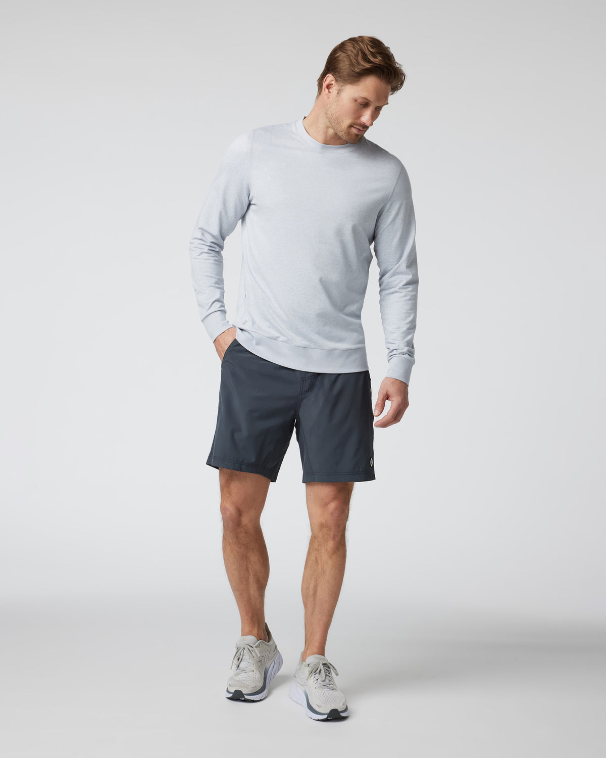 Vuori Ponto Performance Crew Men's Platinum White Pullover