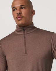 Vuori Ponto Half Zip Mock Neck Men's Sable Heather Layer