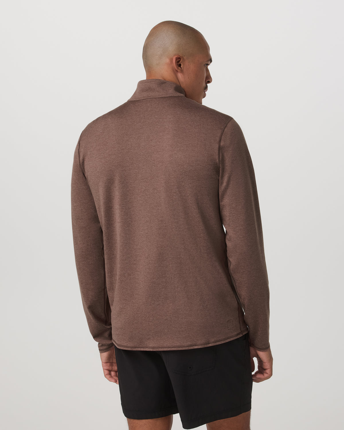 Vuori Ponto Half Zip Mock Neck Men's Sable Heather Layer