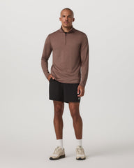 Vuori Ponto Half Zip Mock Neck Men's Sable Heather Layer
