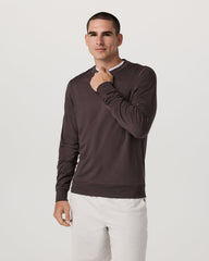 Vuori Ponto Performance Crew Men's Sangria Heather Crew Neck