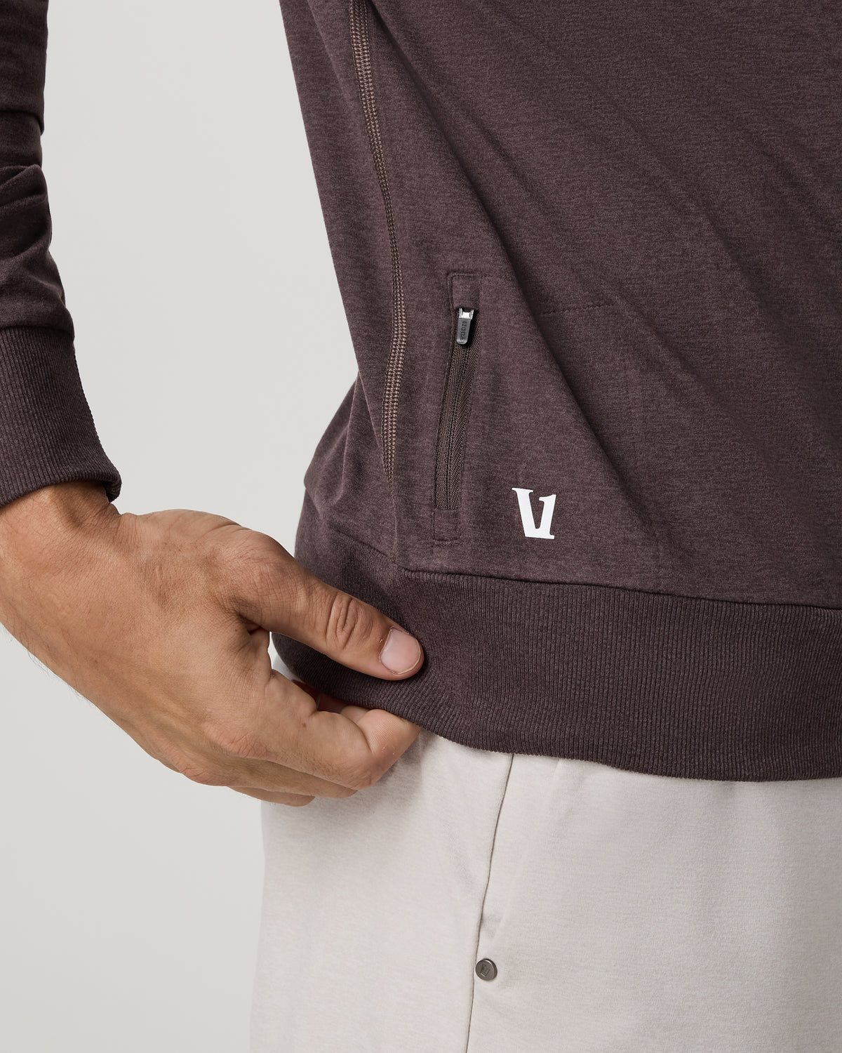 Vuori Ponto Performance Crew Men's Sangria Heather Crew Neck