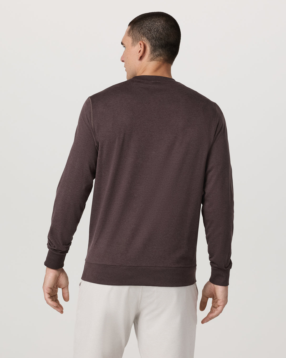 Vuori Ponto Performance Crew Men's Sangria Heather Crew Neck