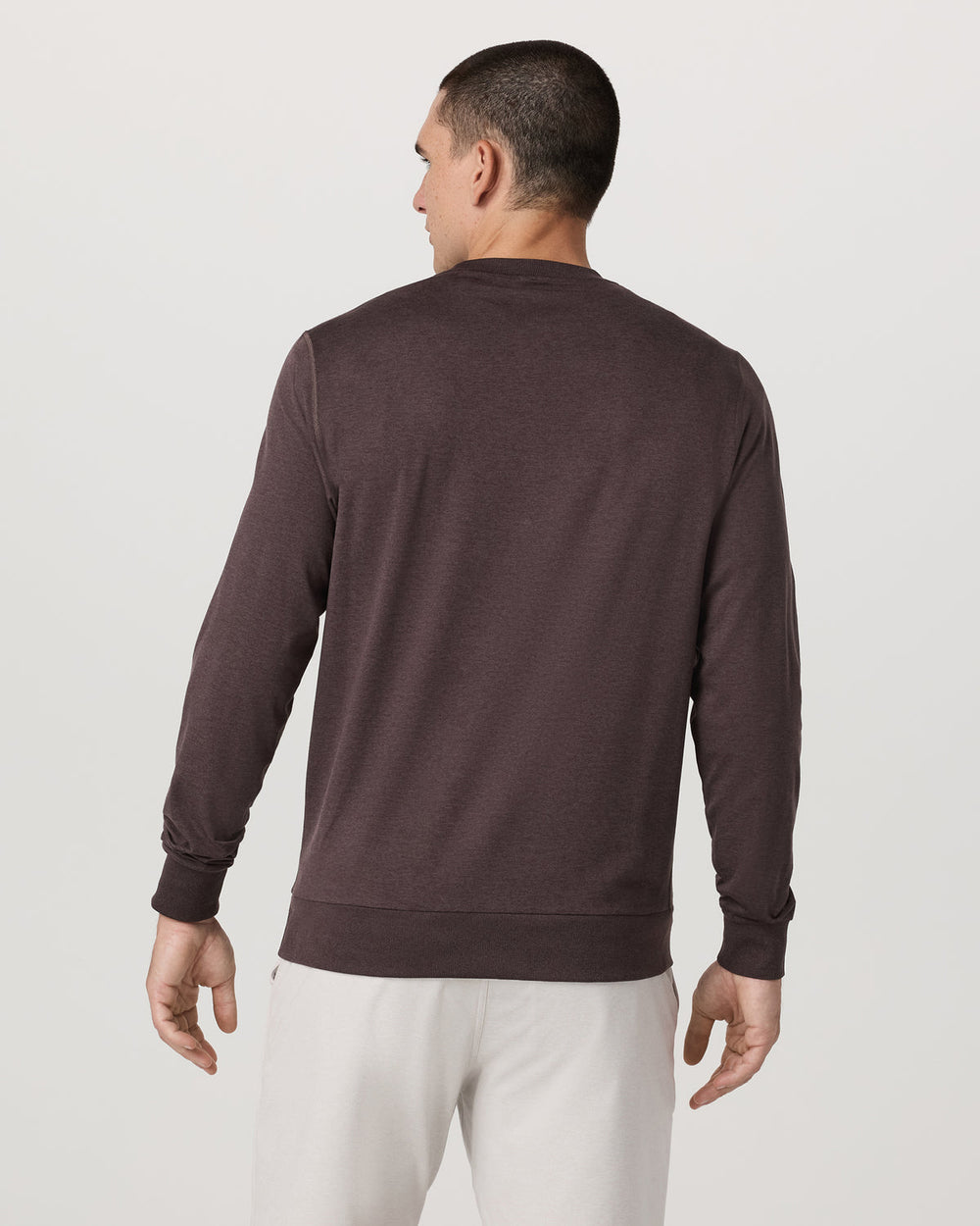 Vuori Ponto Performance Crew Men's Sangria Heather Crew Neck