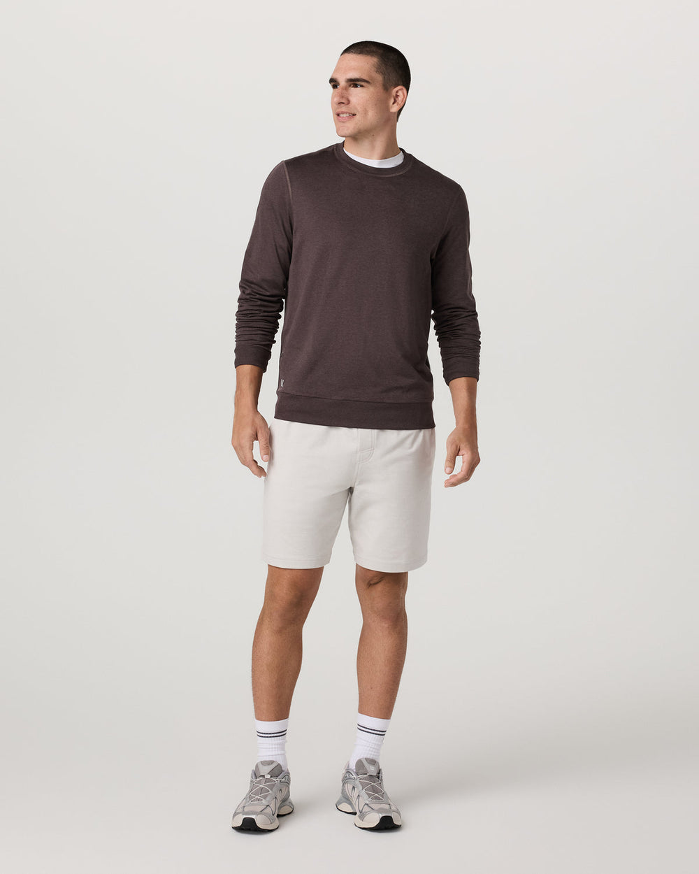 Vuori Ponto Performance Crew Men's Sangria Heather Crew Neck