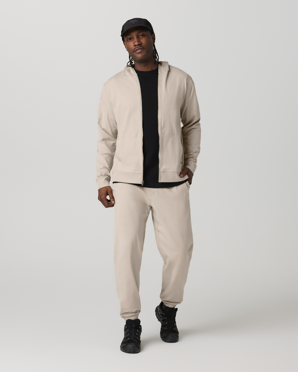 Vuori Men's Coronado Full Zip Hoodie 2.0 Limestone Heather