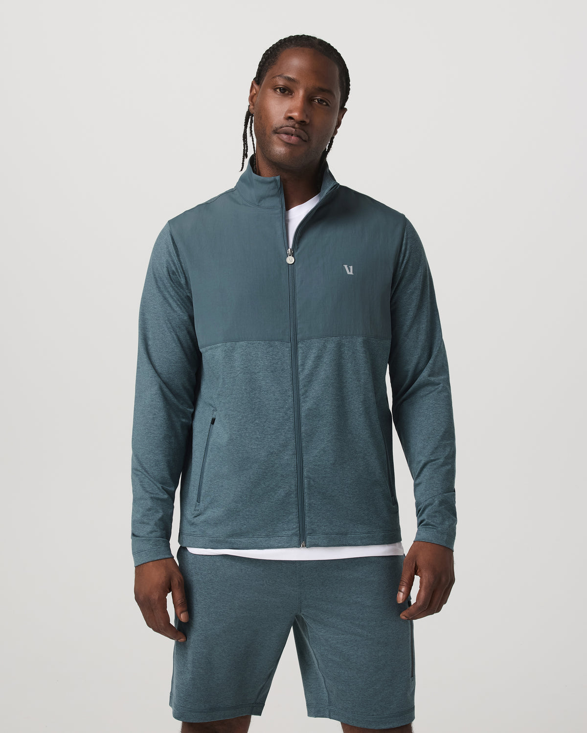 Vuori Sunday Element Track Jacket Men's Blue Sea Heather Jacket