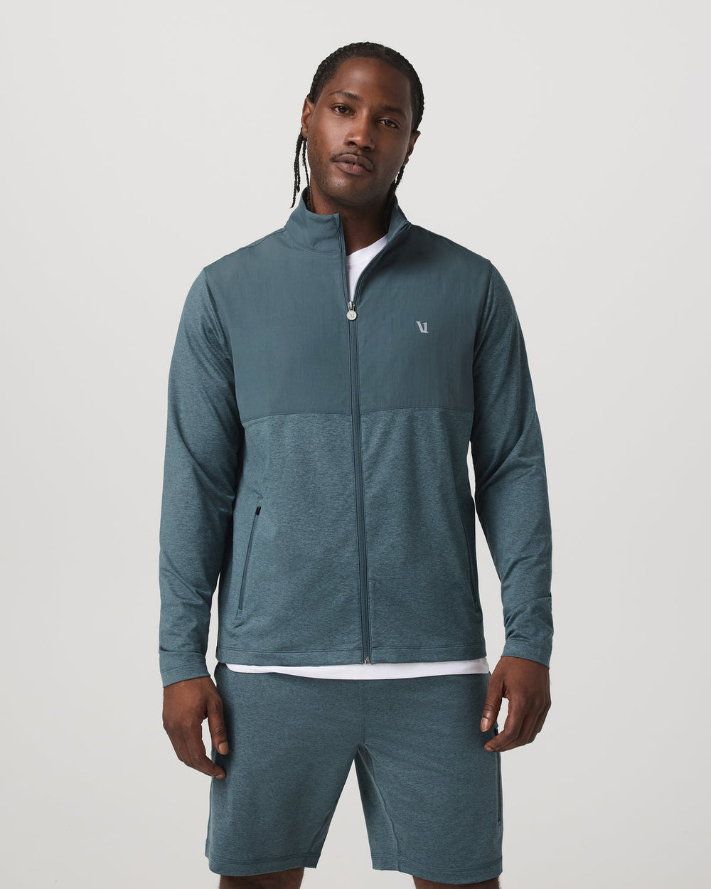 Vuori Sunday Element Track Jacket Men's Blue Sea Heather Jacket