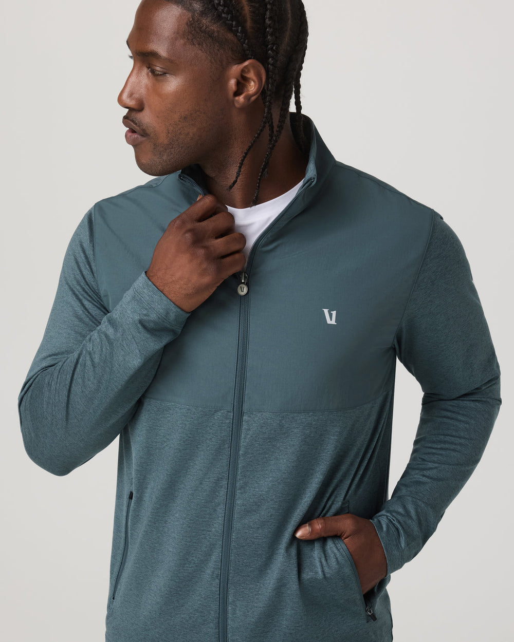 Vuori Sunday Element Track Jacket Men's Blue Sea Heather Jacket