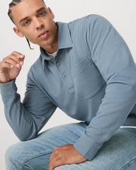 Vuori Long Sleeve Waffle Polo Men's Abyss Polo Shirt