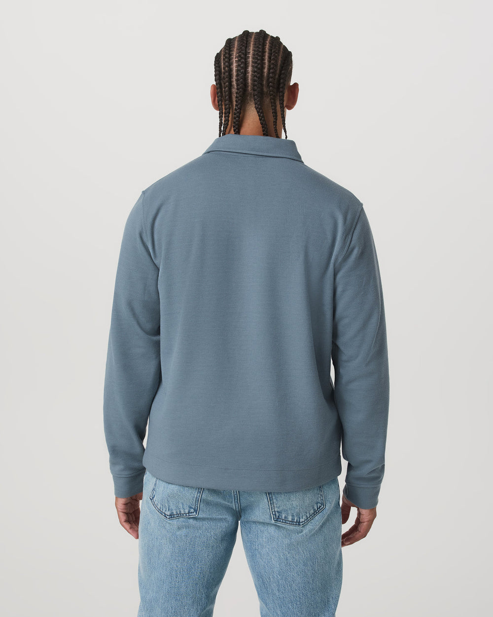 Vuori Long Sleeve Waffle Polo Men's Abyss Polo Shirt