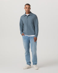 Vuori Long Sleeve Waffle Polo Men's Abyss Polo Shirt