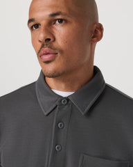 Vuori Long Sleeve Waffle Polo Men's Dark Pewter Polo Shirt