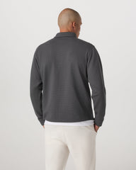 Vuori Long Sleeve Waffle Polo Men's Dark Pewter Polo Shirt