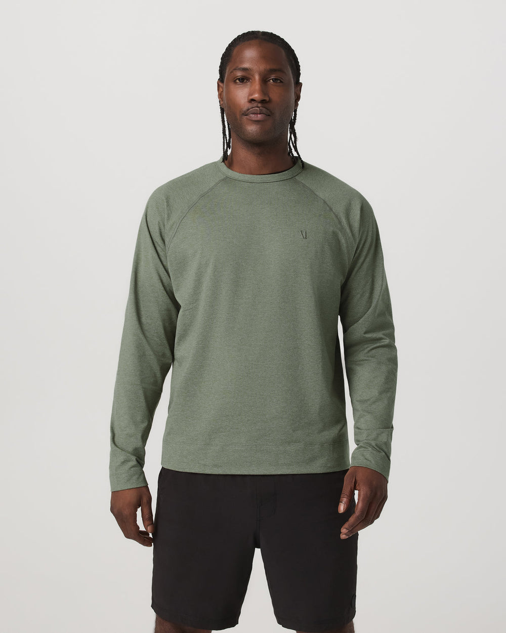 Vuori Men's Coronado Crew - Relaxed Fit Light Oregano Heather