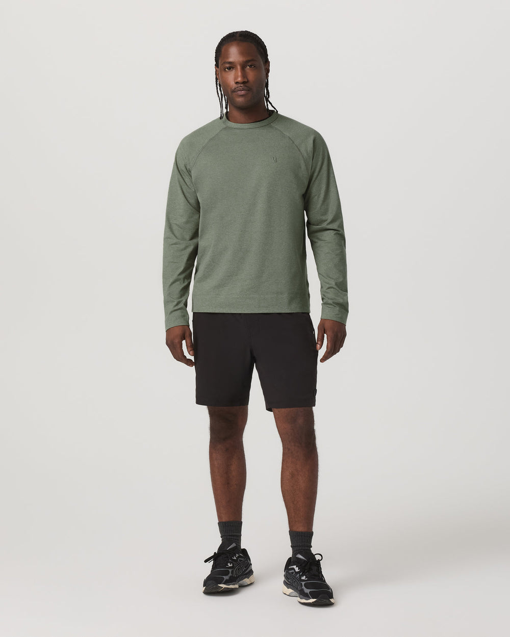 Vuori Men's Coronado Crew - Relaxed Fit Light Oregano Heather