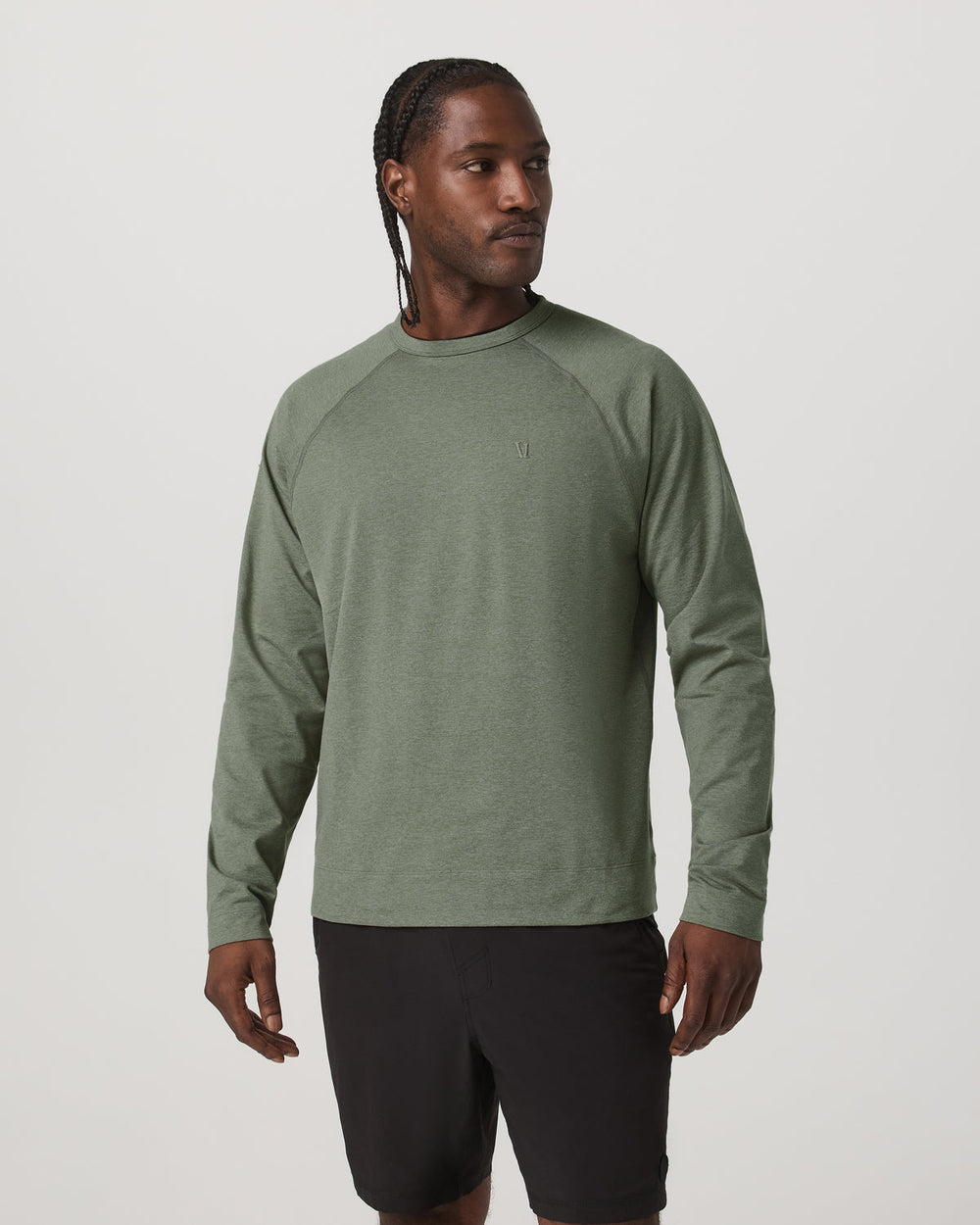 Vuori Men's Coronado Crew - Relaxed Fit Light Oregano Heather
