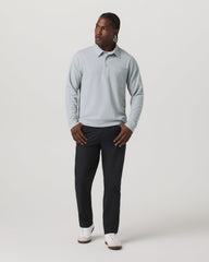 Vuori Long Sleeve Waffle Polo Men's Sea Fog Polo Shirt