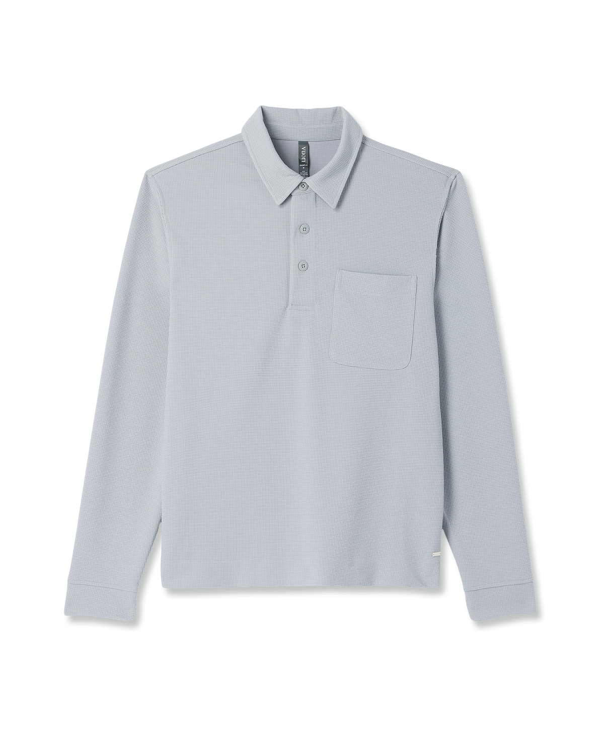 Vuori Long Sleeve Waffle Polo Men's Sea Fog Polo Shirt