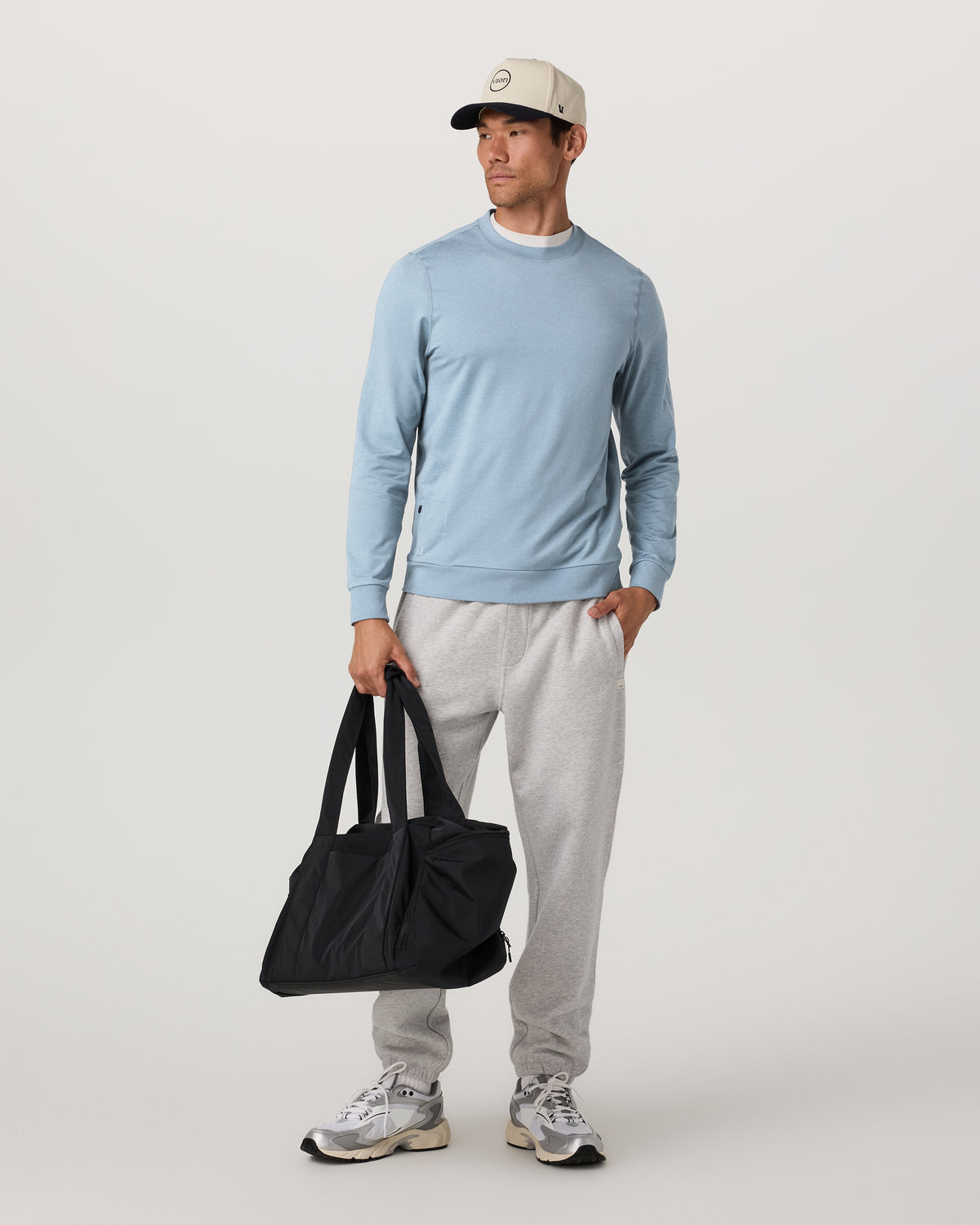 Vuori Ponto Performance Crew Men's Flint Heather Crew Neck
