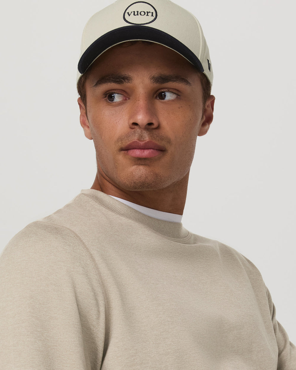 Vuori Ponto Performance Crew Men's Truffle Heather Crew Neck