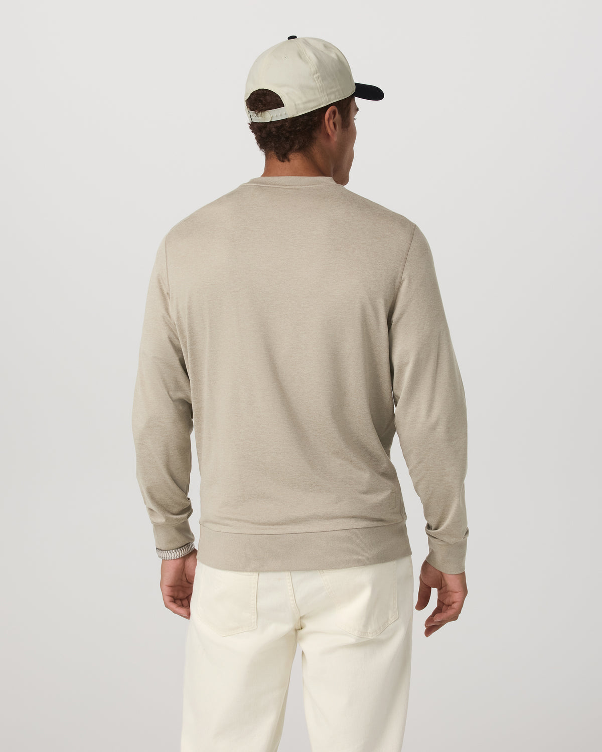 Vuori Ponto Performance Crew Men's Truffle Heather Crew Neck