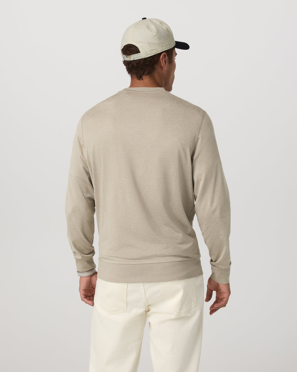 Vuori Ponto Performance Crew Men's Truffle Heather Crew Neck