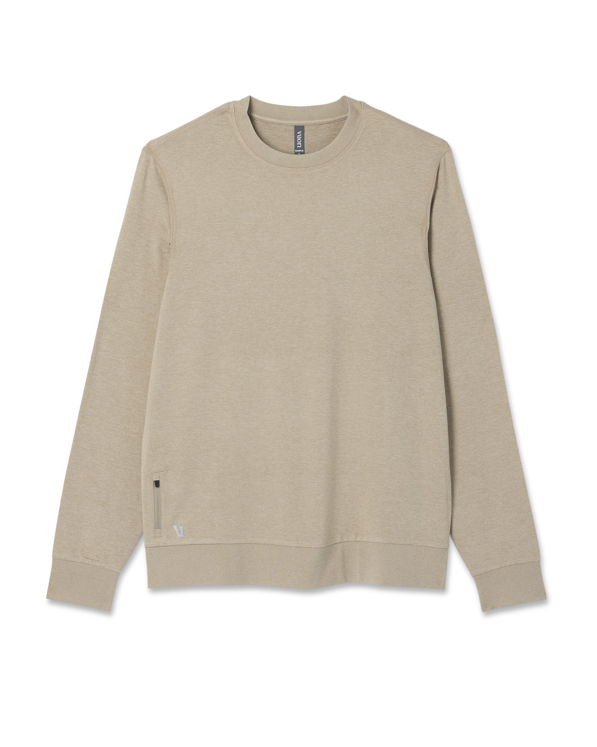Vuori Ponto Performance Crew Men's Truffle Heather Crew Neck