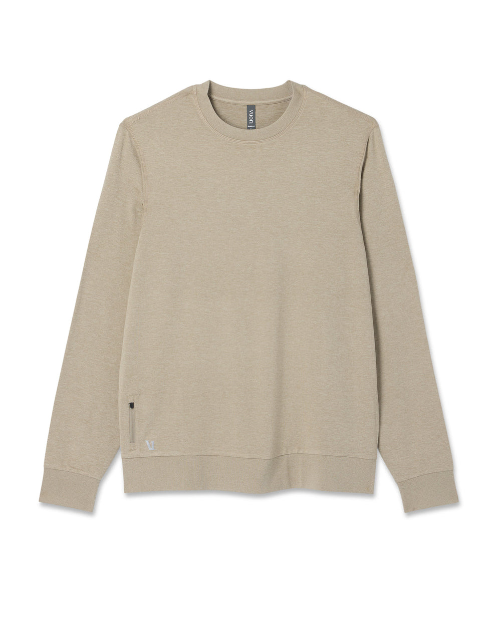 Vuori Ponto Performance Crew Men's Truffle Heather Crew Neck