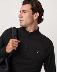 Vuori Clearview Seamless Quarter Zip Men's Black Long Sleeve