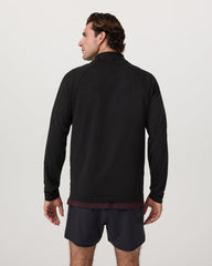 Vuori Clearview Seamless Quarter Zip Men's Black Long Sleeve