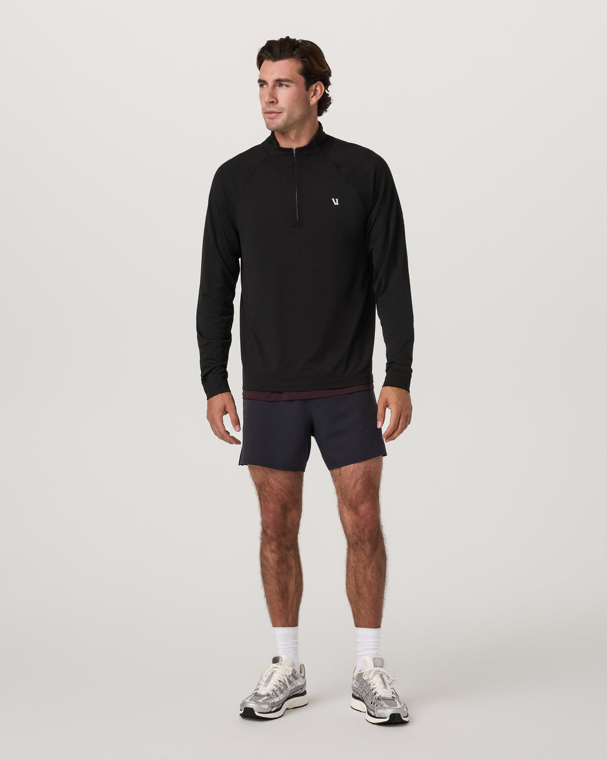 Vuori Clearview Seamless Quarter Zip Men's Black Long Sleeve