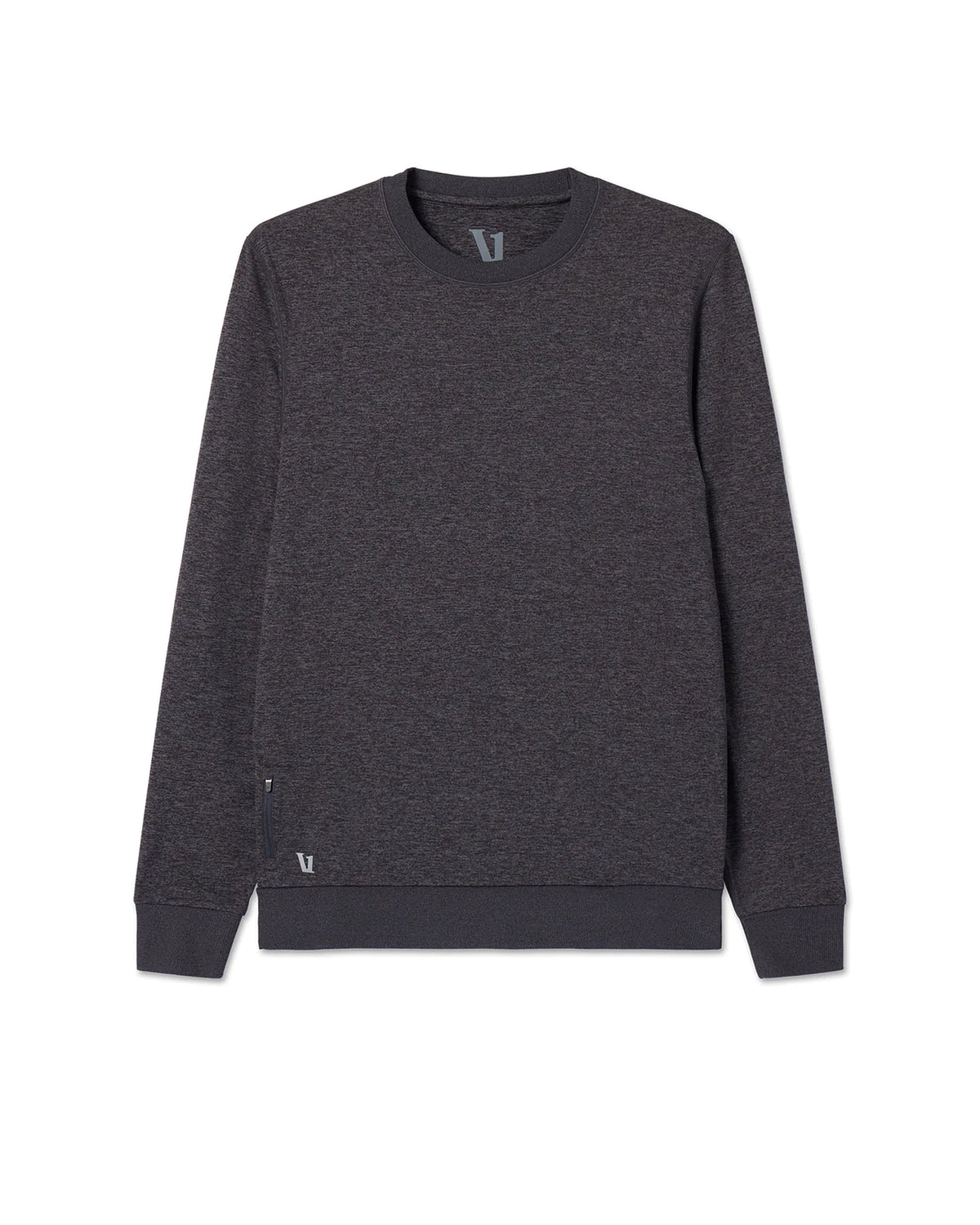 Vuori Ponto Performance Crew Charcoal Grey Crew Neck