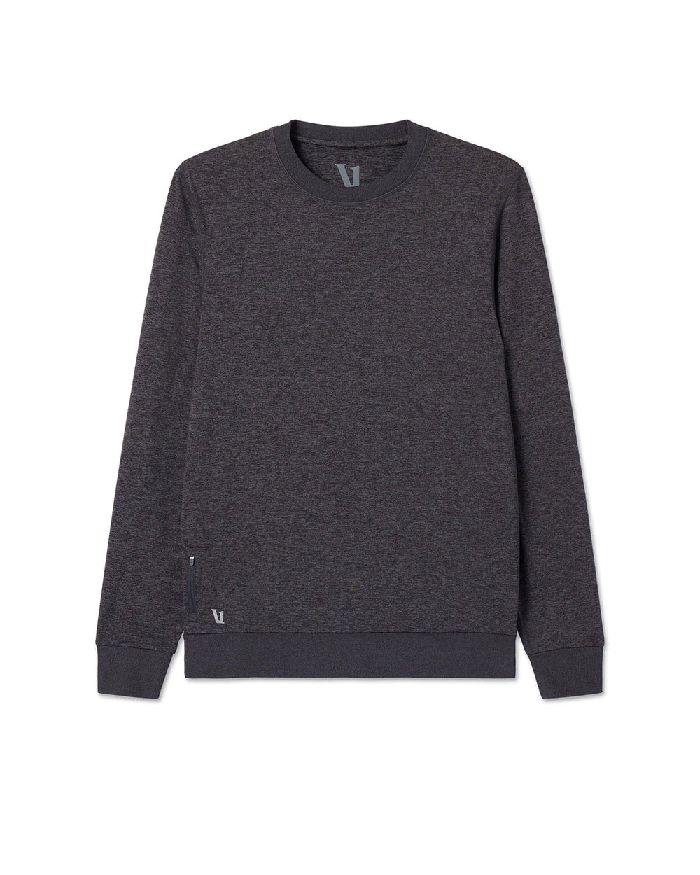 Vuori Ponto Performance Crew Charcoal Grey Crew Neck