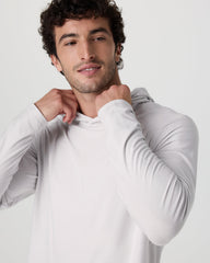Vuori Strato Tech Hoodie Men's Frost Grey Workout Hoodie