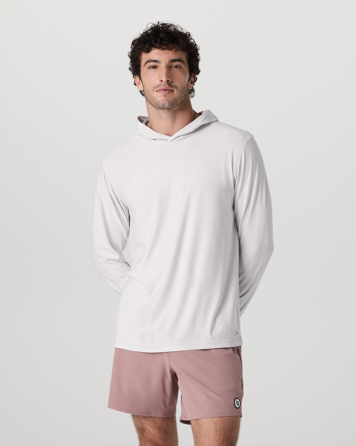 Vuori Strato Tech Hoodie Men's Frost Grey Workout Hoodie