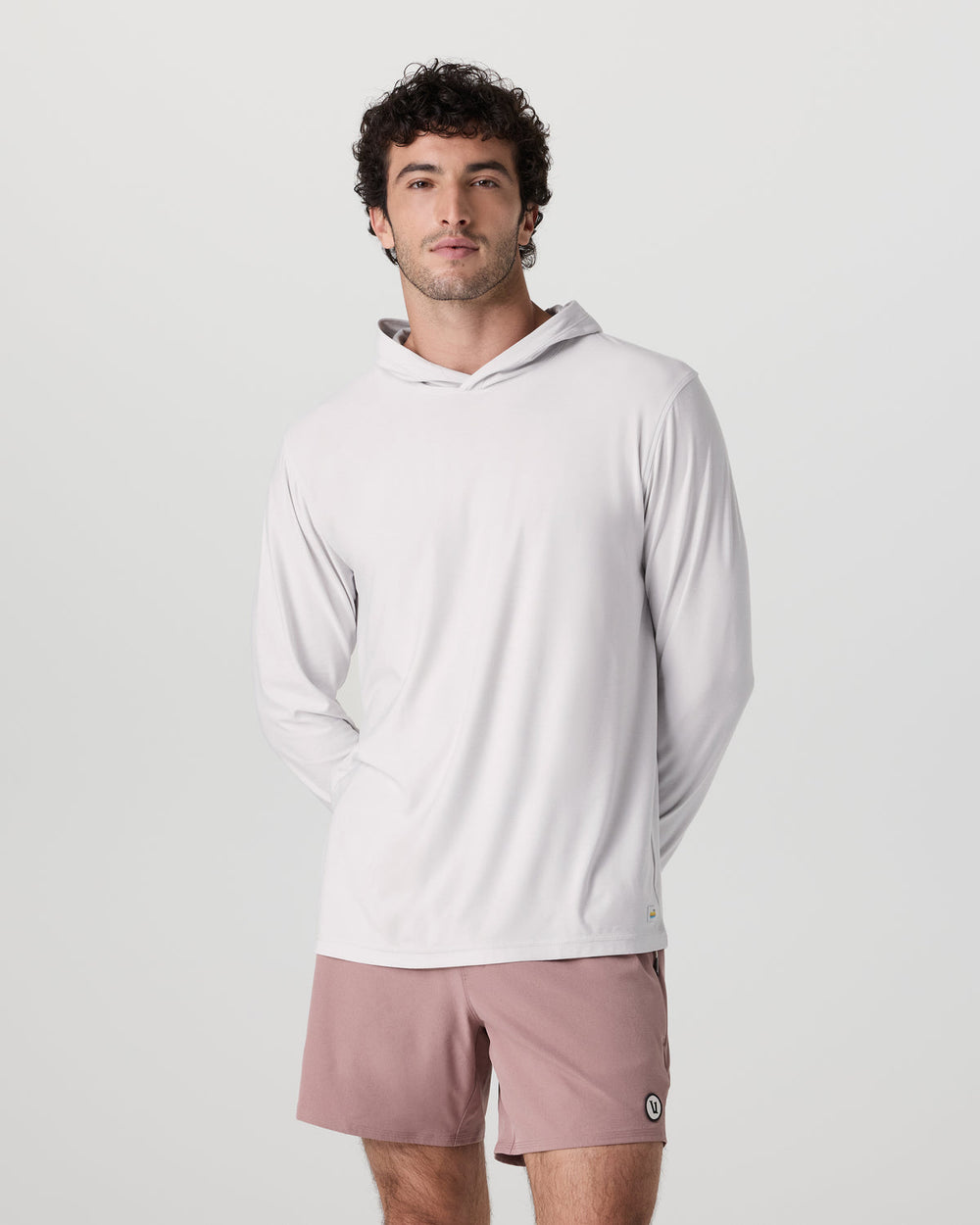 Vuori Strato Tech Hoodie Men's Frost Grey Workout Hoodie