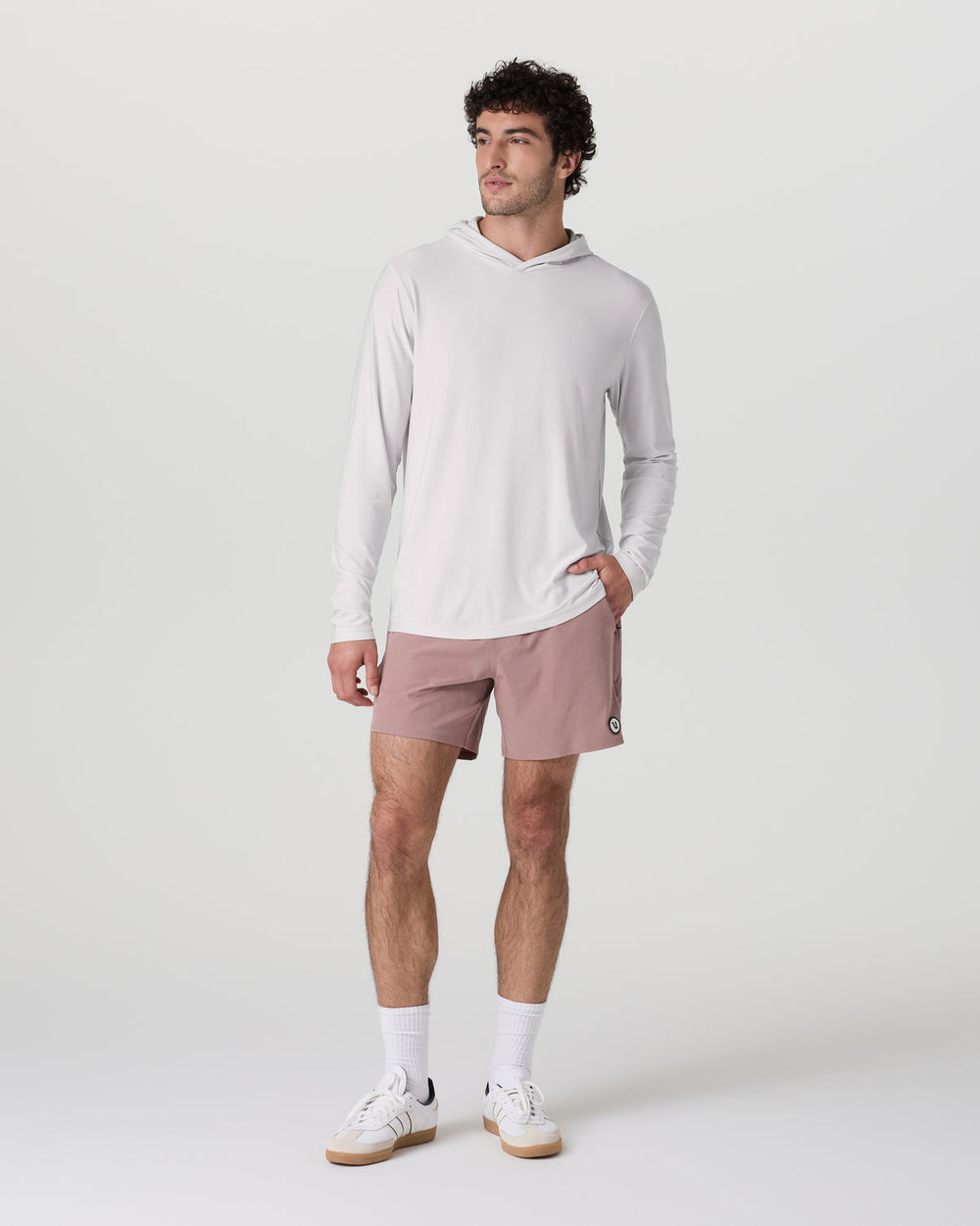 Vuori Strato Tech Hoodie Men's Frost Grey Workout Hoodie