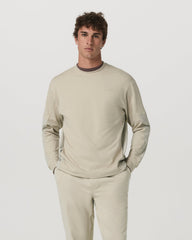 Vuori Men's Coronado Mixed Media Crew Limestone Heather
