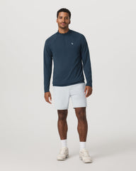 Vuori Clearview Seamless Quarter Zip Ocean Blue Long Sleeve