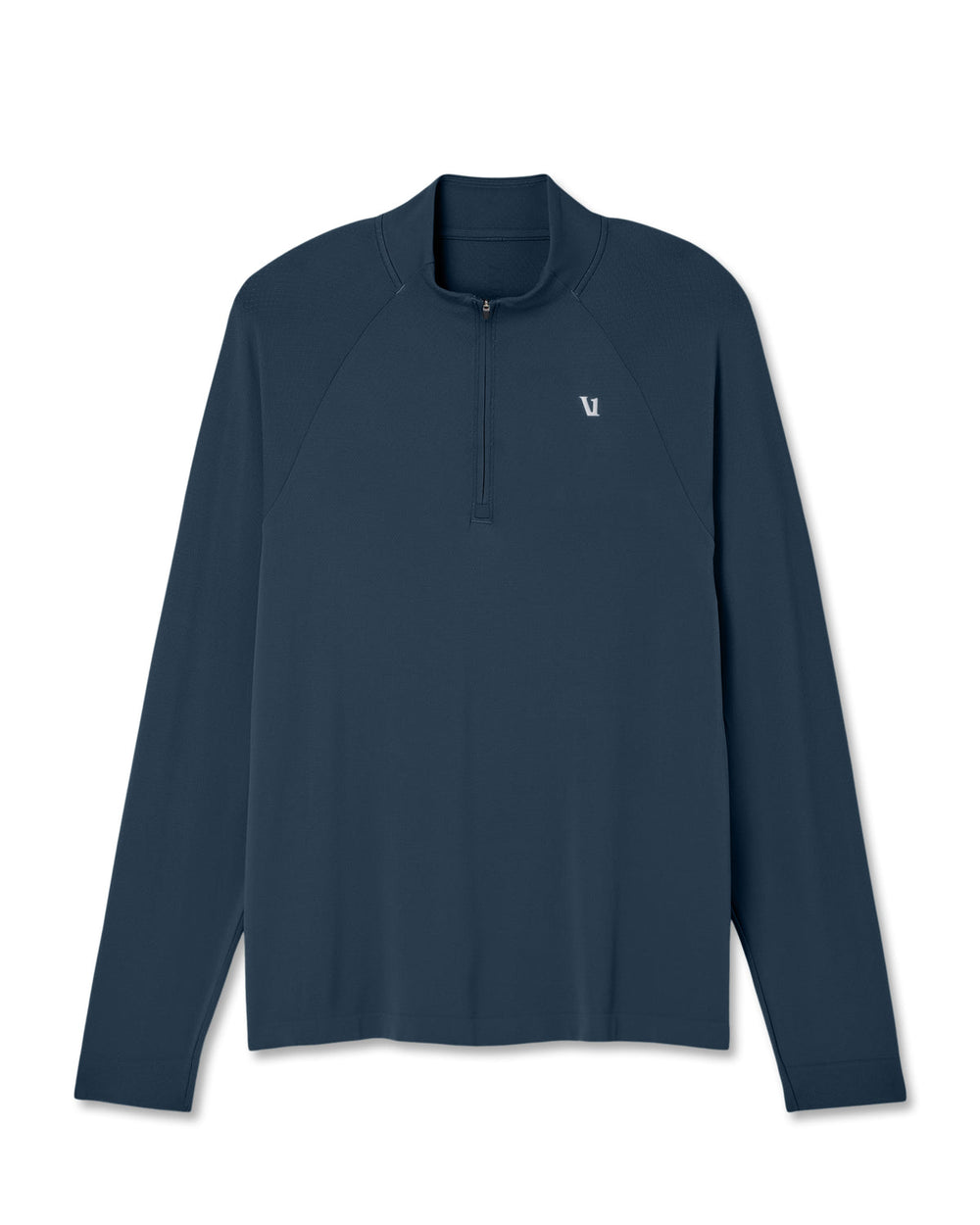Vuori Clearview Seamless Quarter Zip Ocean Blue Long Sleeve