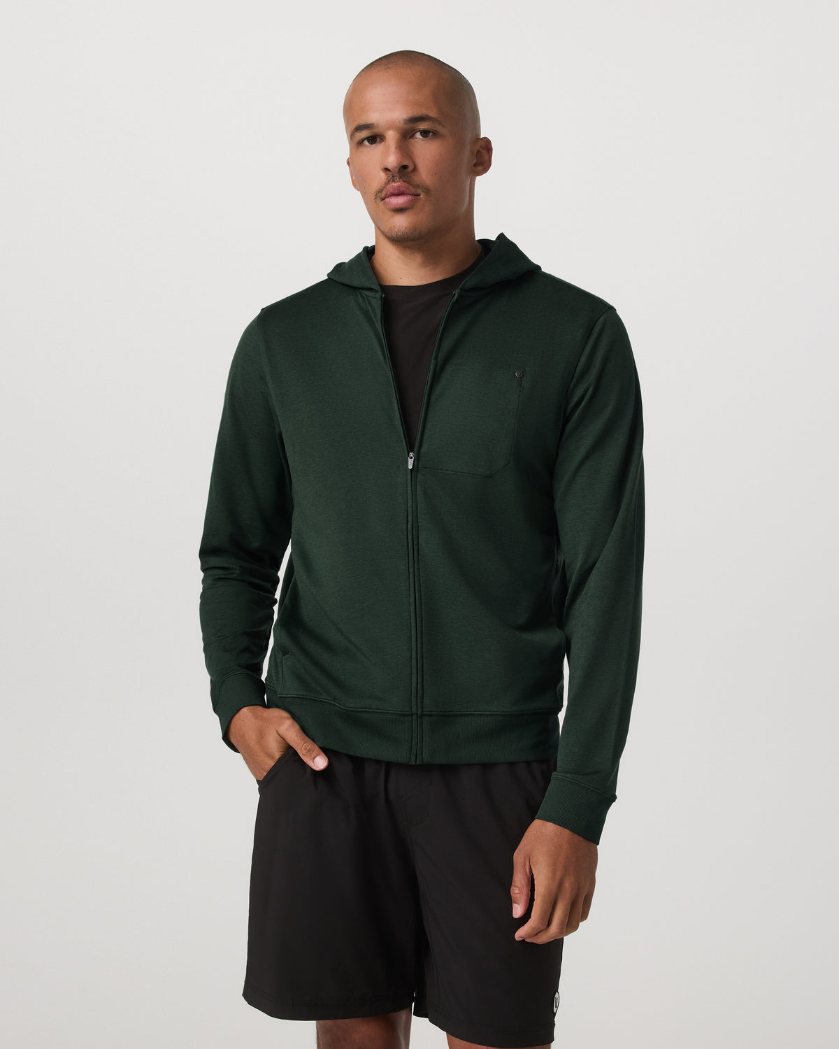 Vuori Ponto Full Zip Hoodie Men's Spruce Heather Hoodie