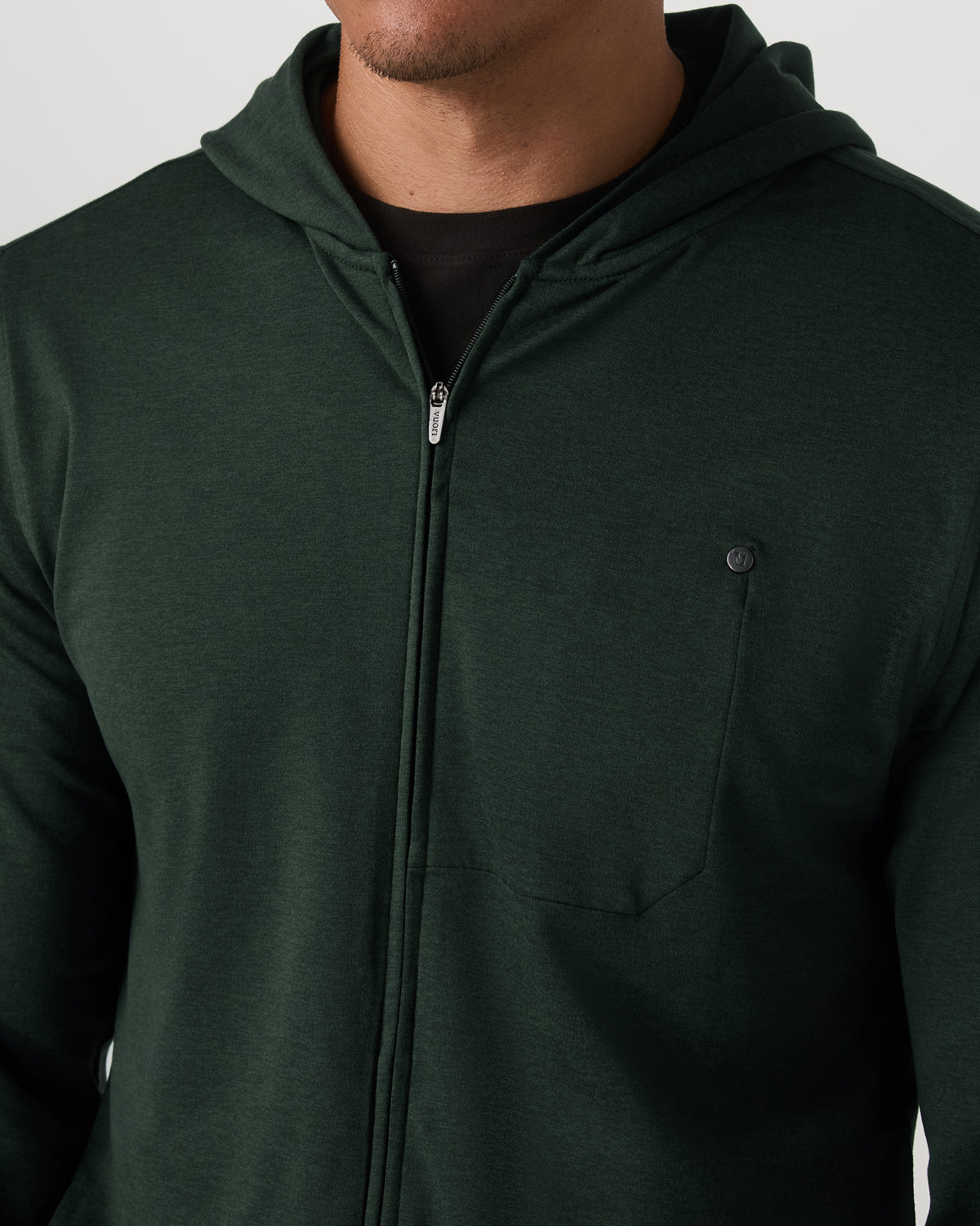Vuori Ponto Full Zip Hoodie Men's Spruce Heather Hoodie
