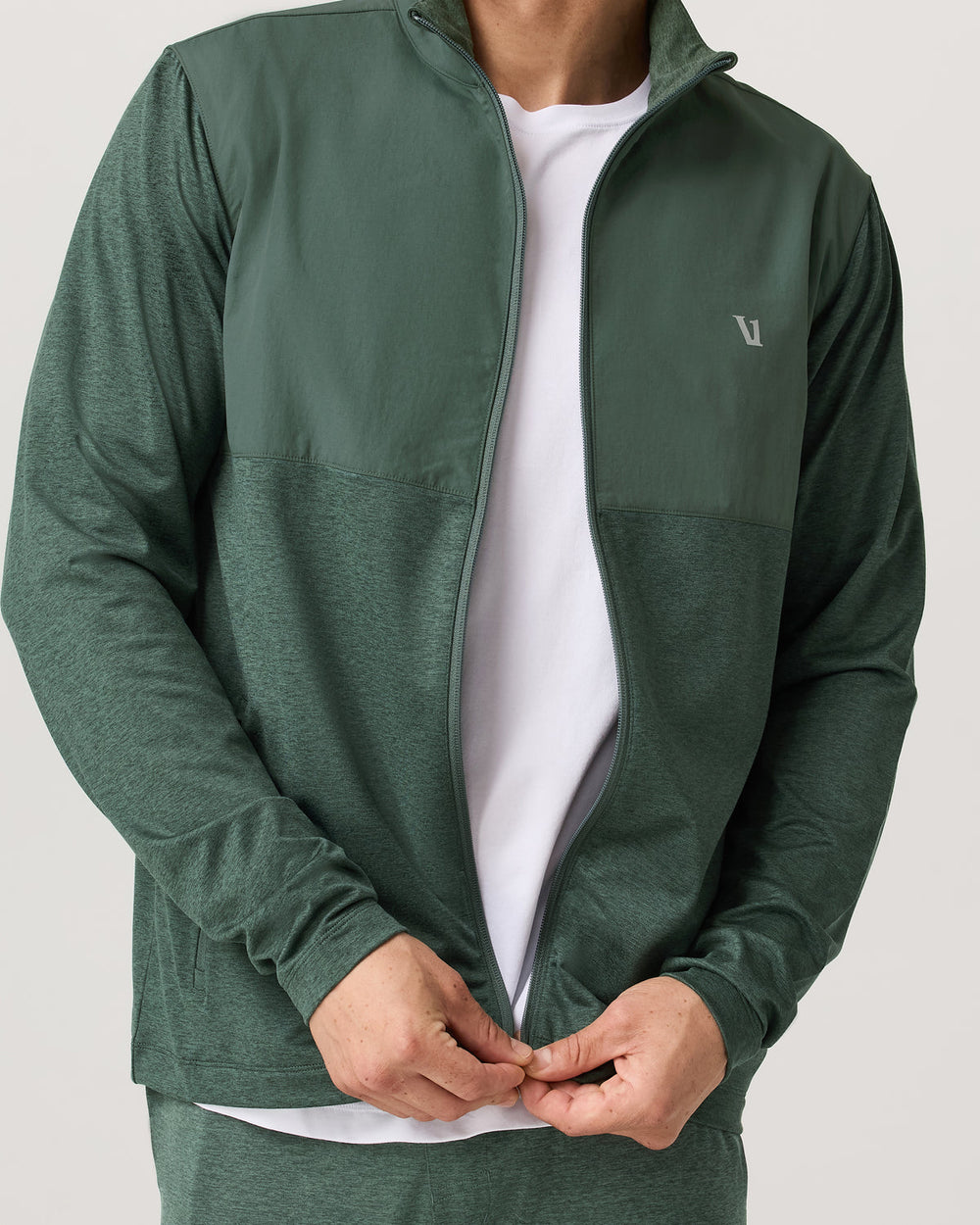Vuori Men's Sunday Element Track Jacket Agate Green Heather