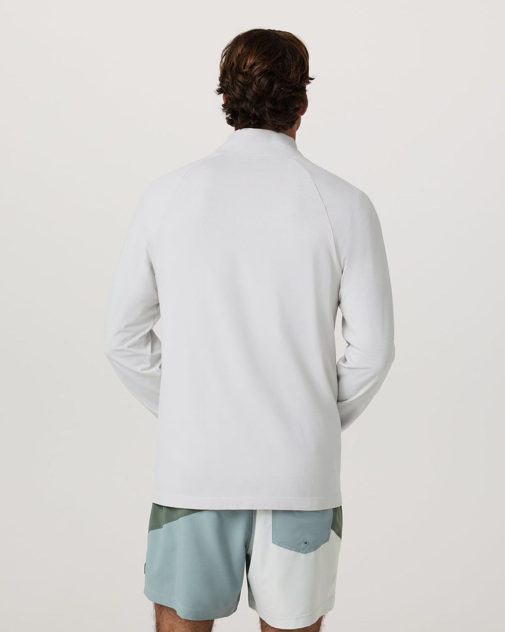 Vuori Clearview Seamless Quarter Zip Frost Grey Long Sleeve