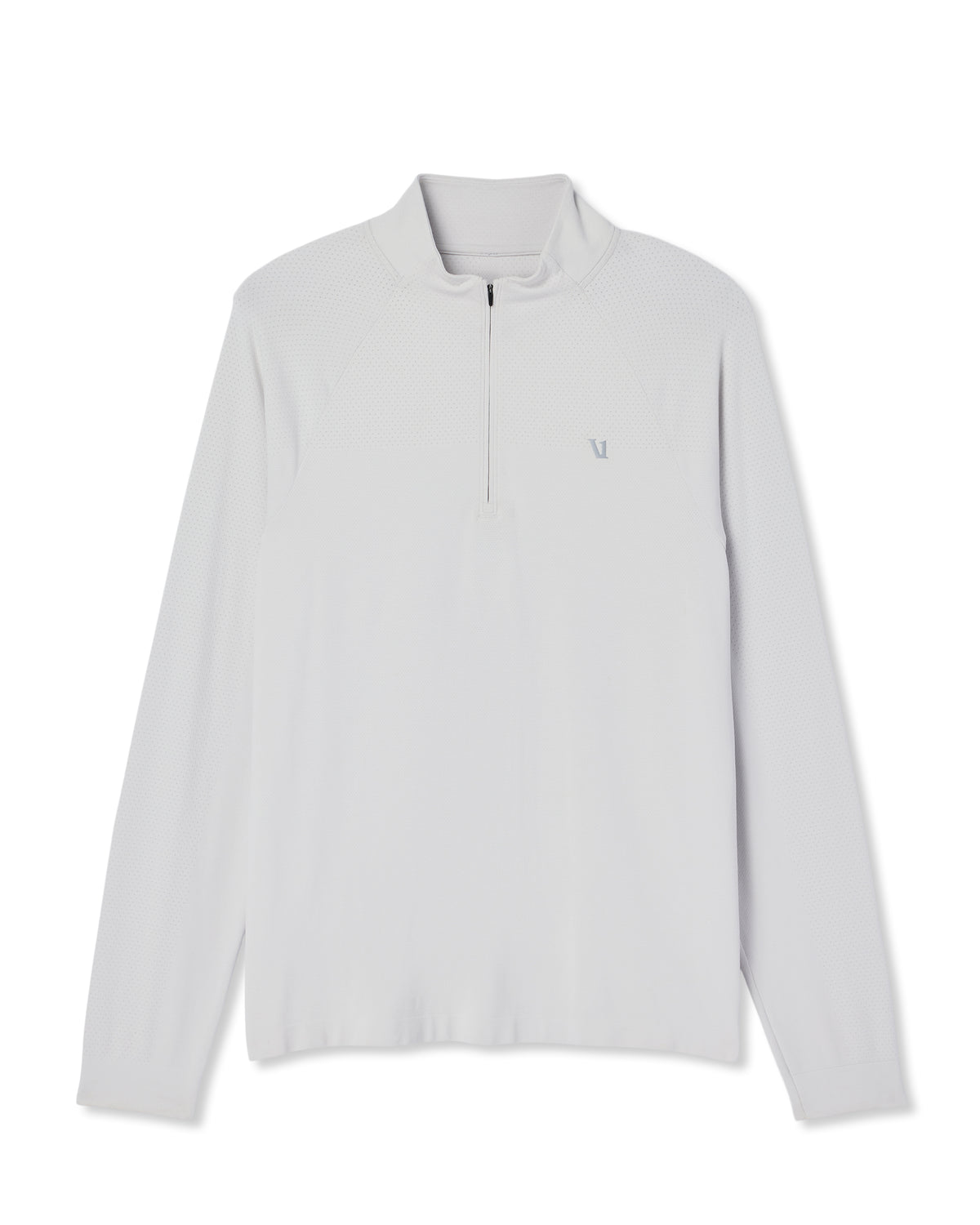 Vuori Clearview Seamless Quarter Zip Frost Grey Long Sleeve
